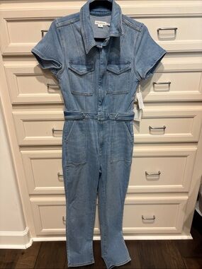 Good American Light Blue Denim Jumpsuit